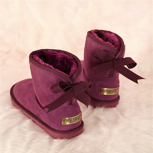 mature style ground toe genuine leather woman snow boots