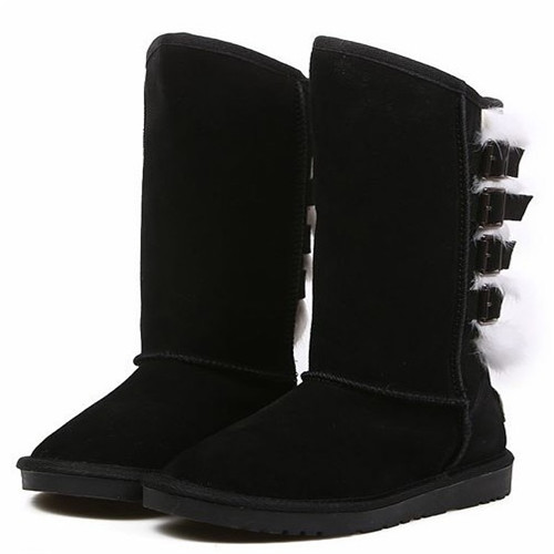 Mature style Round toe genuine leather woman snow boots