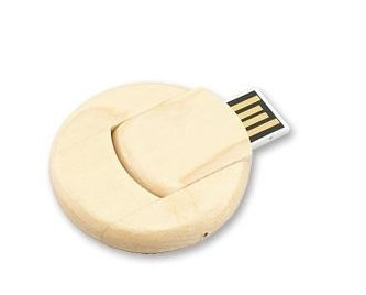 Round shape wooden usb memory stick