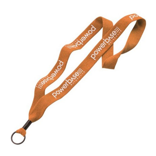 Promotional tubular knitted cotton lanyard