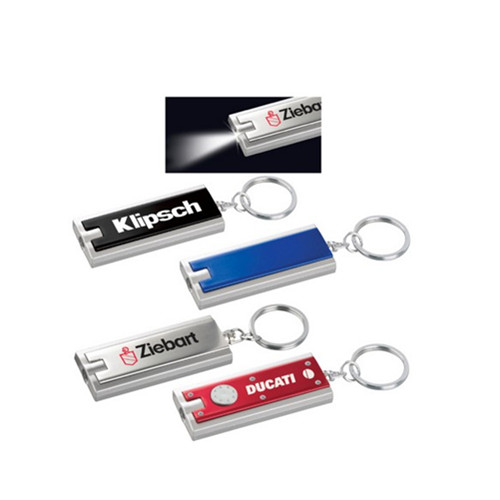 Promotional good quality rectangular led keychain