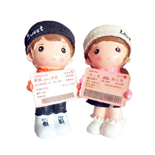 Creative Sweet Lovers Characters Shape Money Box
