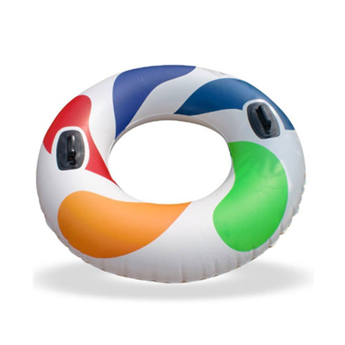 Adult promotional inflatable swimming ring with handle