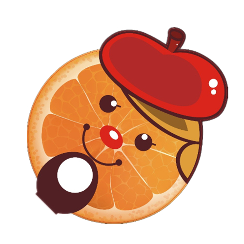 Promotional Orange Shape O Handle PP Fan