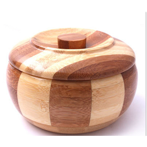 Round shape bamboo cigarette ashtray