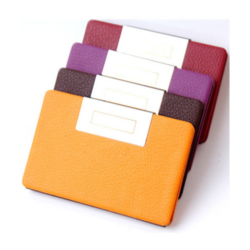 Metal PU Leather Name Card Holder