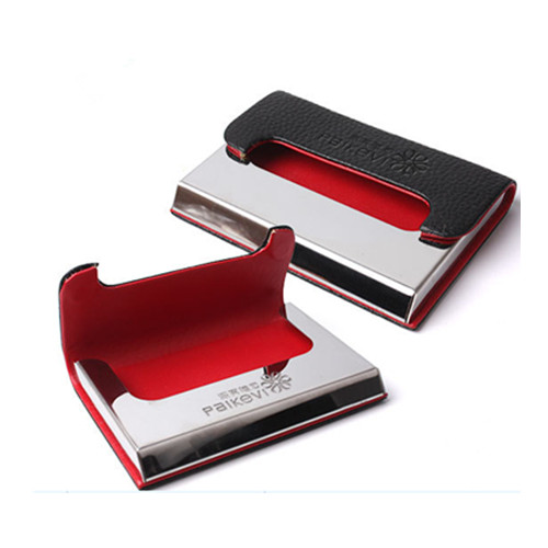 Promotion Metal PU Leather Name Card Holder