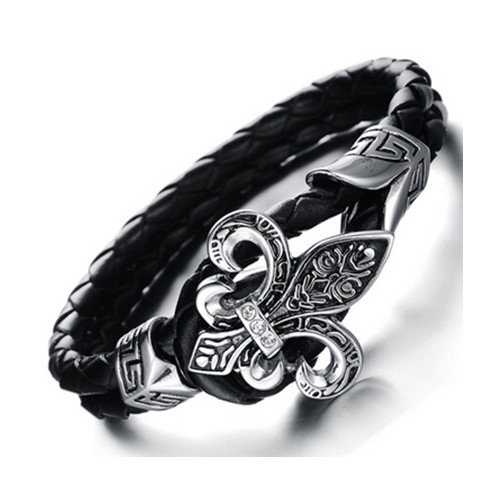 Stainless Steel Jewelry Leather Bracelet for Handmade Jewelry