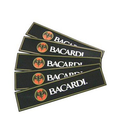 Cheap eco-friendly customized logo pvc bar mat, embossed beer bar mat