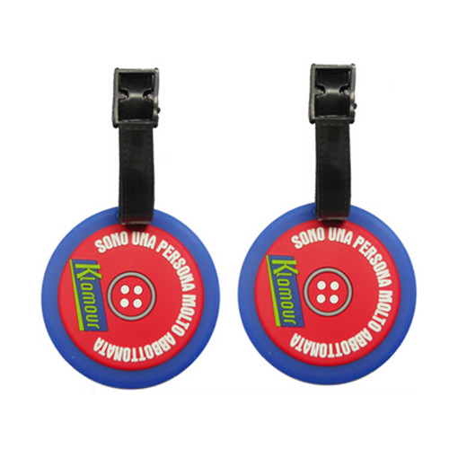 Fashional 3D round logo pvc luggage tag