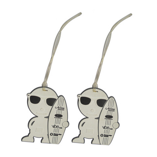 Fashional cheap customized cartoon shape pvc luggage tag