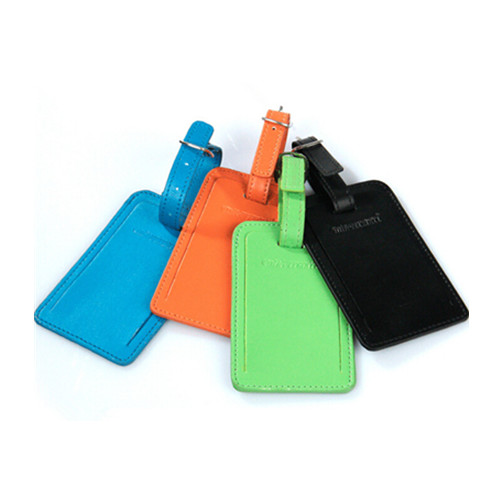 Customized PU leather luggage tag, airplane luggage tag, travel luggage tag