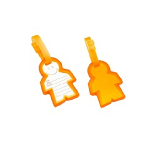 Promotional man shape plastic transparent luggage tag