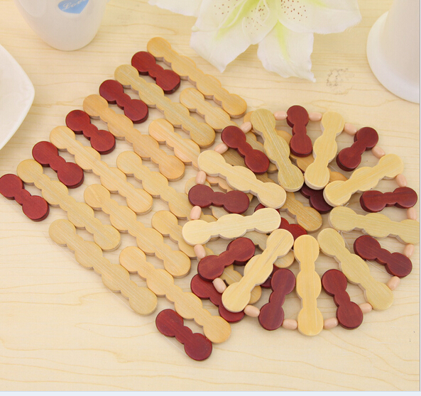 Promotional round shape or rectangle shape Bamboo wooden waterproof cup coaster