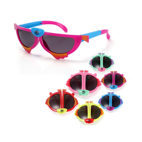 Fish shape folding children sunglass, creative children sunglass for kid