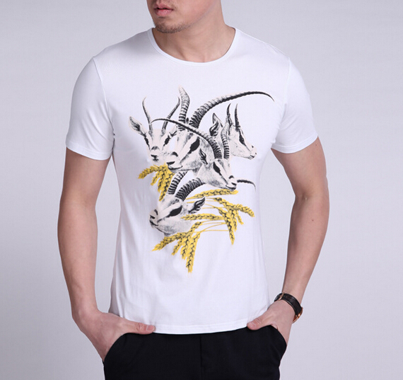Wholesale new design white color round neck shirt