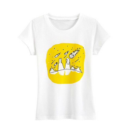 Promotional white color woman t shirt, lady t shirt, gril t shirt
