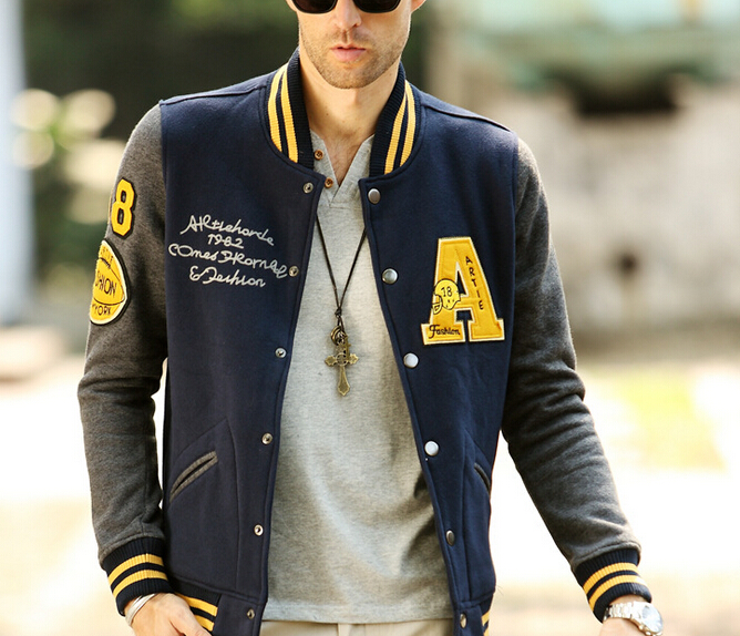 2015 new design fashion baseball coat, fleece jacket