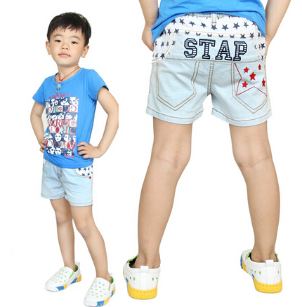 Wholesale washed denim jeans trousers for boy, boy short denim pants