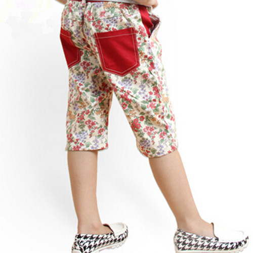 Printing flower color cotton leisure pants, cotton casual pants