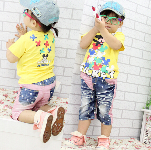 Wholesale child denim pants, children short denim jeans