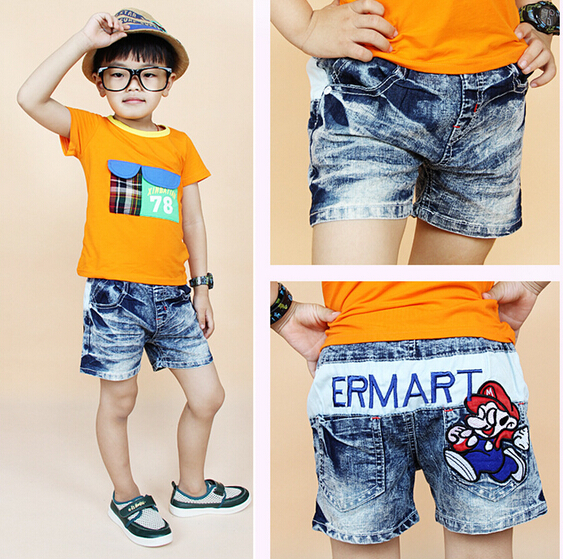 Promotional washed denim pants, child denim jeans, boy denim jeans