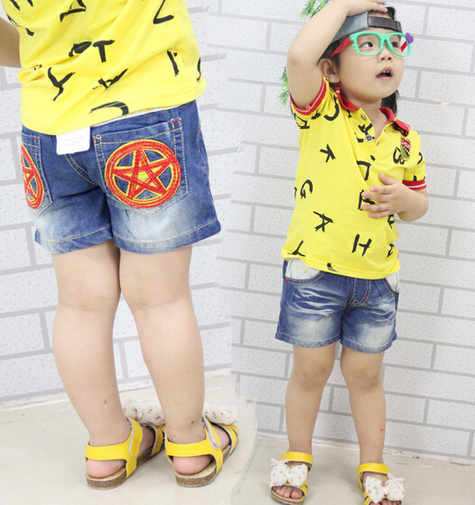 Wholesale short kid jeans trousers, girl short jeans trousers