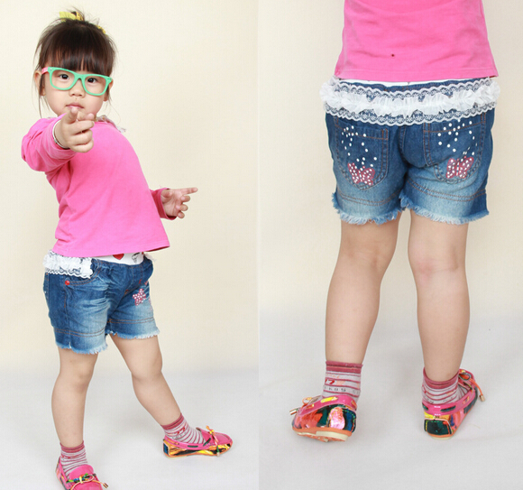 Wholesale Girl Washed Denim Jeans Trouser