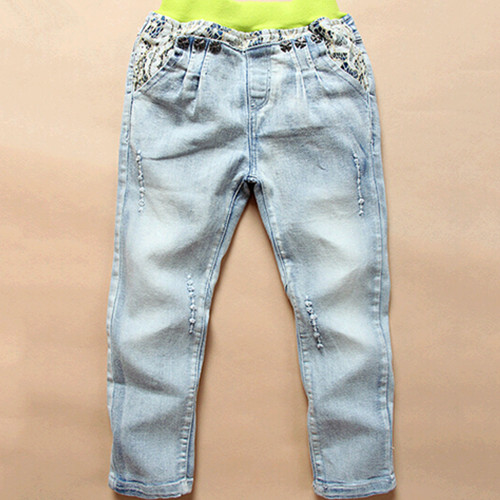 Children long denim pants, long kid jeans trousers