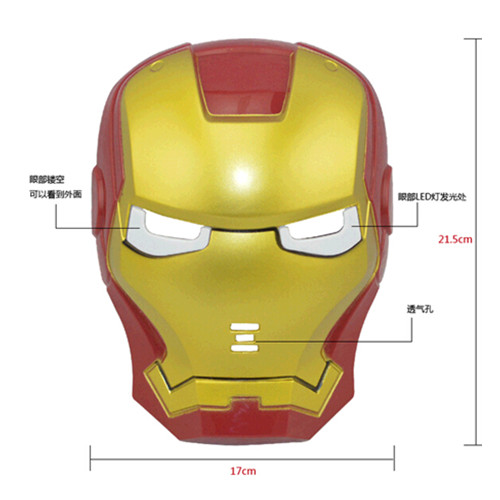 Led flashing iron man halloween party mask
