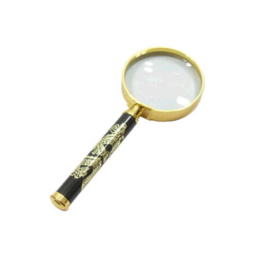 8X 50mm old man reader metal handle magnifier