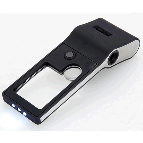 Led magnifying glass with currency detecting