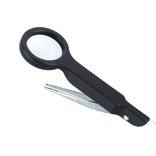 With led light tweezer shape magnifier, Folding loupe lamp magnifier