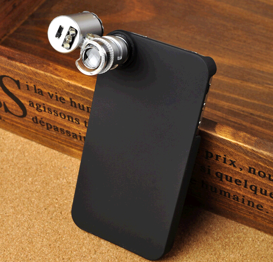 60 times with led lamp micro scope magnifying glass for iphone or mobile phone