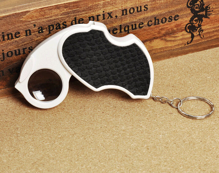 Portable 45x with led light and keychain magnifier, magnifier keychain
