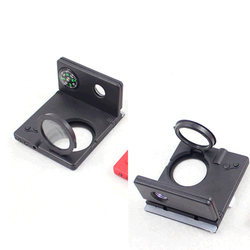 Multi-function card magnifier, with led and uv and compass and ballpoint pen and laser and telescope function card magnifier