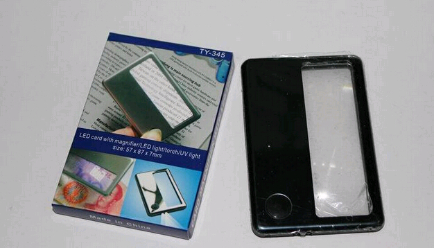 4 in 1 with uv and led lamp card magnifier