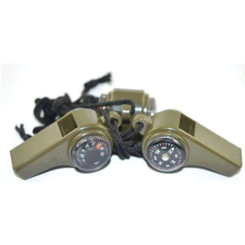 Multi-function 3 in 1 thermometer and whistle compass