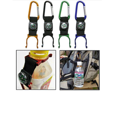 With carabiner and hook lanyard compass
