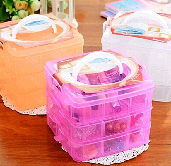 Three levels square shapre pill box or three layers storage box