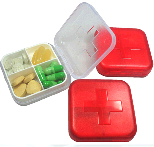 4 Grid and Cross shaped square pill box
