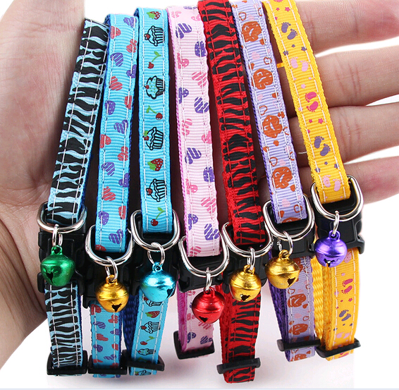 Personalized leather dog collar with bell, custom cat collar with bell