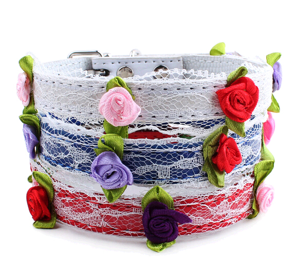 Wholesale cheap flower pet collar, flower dog collar