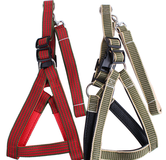 Wholesale thickness cotton cloth pet collar and leash, dog harness and leash