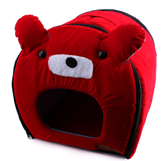 Bear ear shape red color large dog outdoor pet house, foam pet house