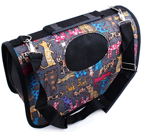 Cartoon printing folding pet carrier for dog, pet carrier for cat