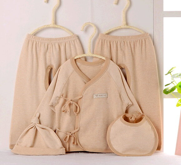 Stripe cotton baby shirt and trouser set, baby suit without button for spring or autumn