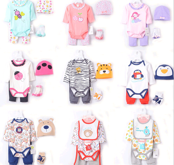 4pcs baby body suit, infant suit with cap and bib