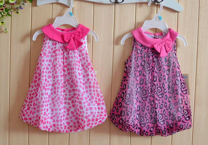 Promotional with dor printing girl dress, princess baby dress