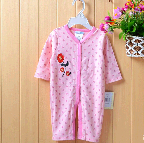 Promotional custom with dot printing baby romper, infant romper